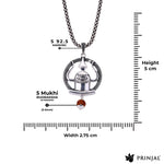 Mahadev Shivling Trishul Frame Silver Pendant