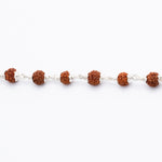 Rudraksha Silver Bracelet Single Line for Kids