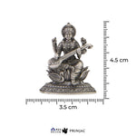 Saraswati Devi Silver Murti