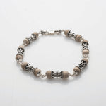 Tulsi With Damru Beads Silver Bracelet