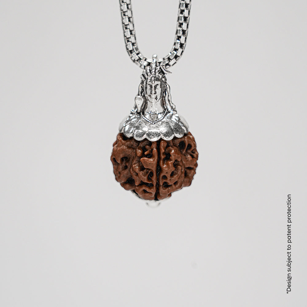 Orignal Adiyogi Pendant (4 Mukhi Nepali Rudraksha) With Chain