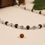 Karungali with Om Namah Shivay Silver Beads Mala
