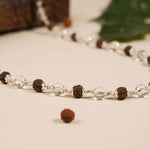 Rudraksha With Sphatik Beads Silver Mala