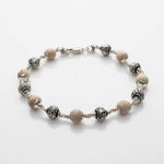 Tulsi Silver Om Beads Bracelet