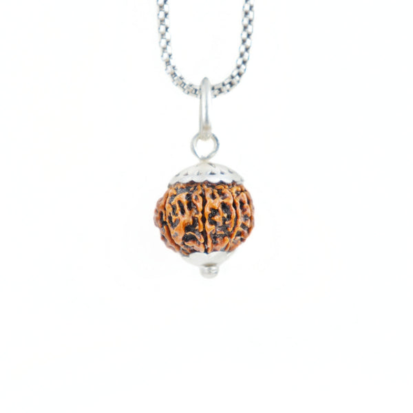 8 Mukhi Rudraksha Silver Capping Pendant ( Nepali )