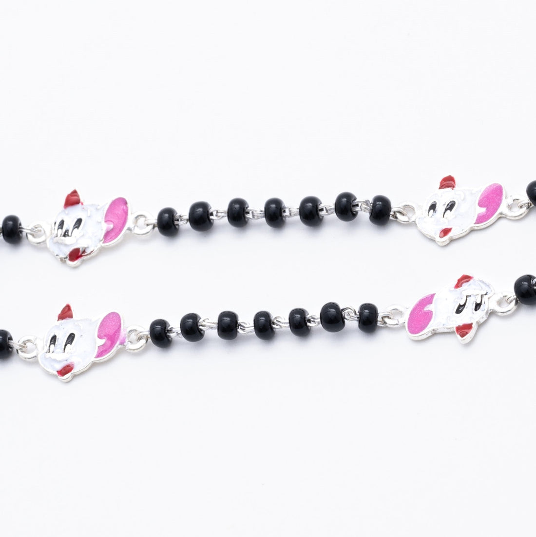 Black Beads Mickey Mouse Silver Nazariya for Kids