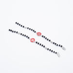 Orignal Black Beads Om Silver Nazariya for Kids