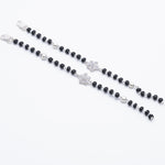 Authentic Black Beads with Silver Flower Nazariya for Kids
