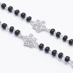 Black Beads with Silver Flower Nazariya for Kids