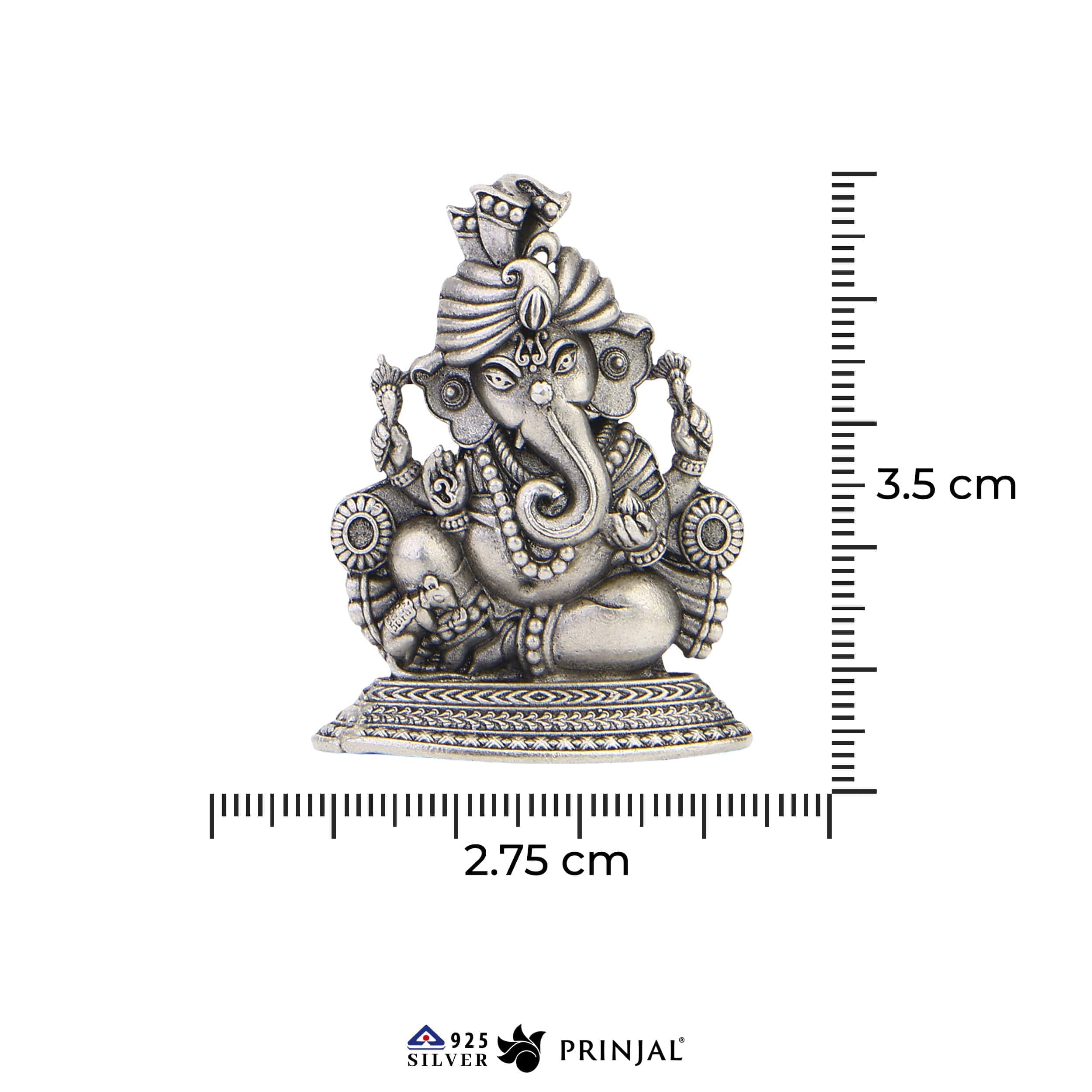 Lord Gajanana Silver Idol