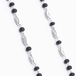 Black Beads with Silver Interlocking Nazariya for Kids