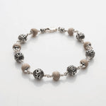 Tulsi With Silver Om Namah Shivay Beads Bracelet