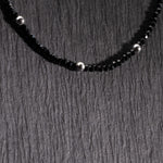 Silver and Black Beads Anklets for Women