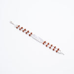 Original Rudraksha Silver Jaguar Symbol Double Line Bracelet