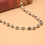 Rudraksha Capping Silver Mala (Om Beads)