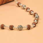 Rudraksha With Shree Hari Silver Beads Mala
