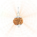 Authentic Silver Capping 10 Mukhi Rudraksha Pendant With Chain