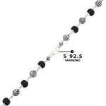 Premium Karungali wood mala with engraved Jay Shree Ram silver beads