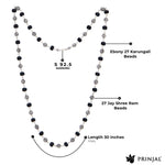 Premium Karungali wood mala with engraved Jay Shree Ram silver beads