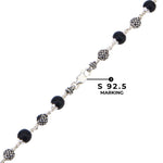Karungali Silver Mala (Ornate Sphere Beads) 