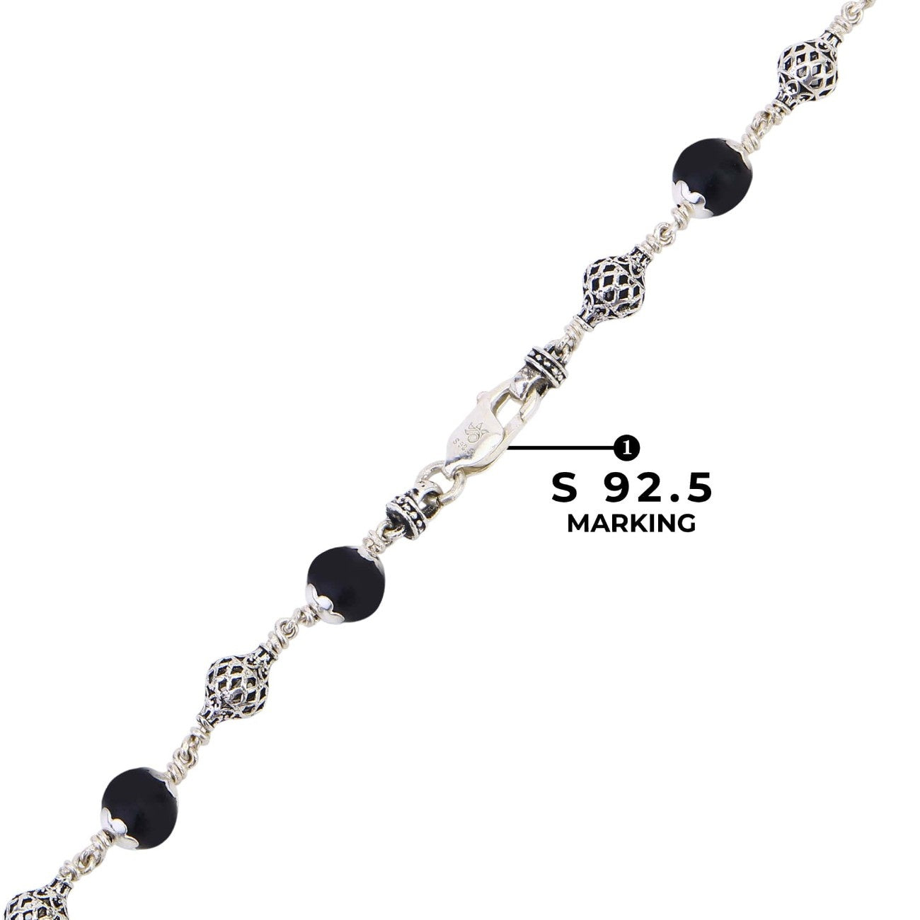 Karungali Silver Mala (Round Beads)