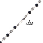 Karungali 92.5 Silver Mala Square Beads 