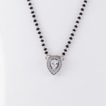 Authentic Solitaire Cone Shape Mangalsutra in Silver 92.5
