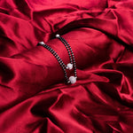 Black Beads Double Line Mangal Sutra with Silver Pendant for Women