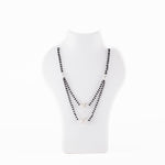 Black Beads Double Line Mangal Sutra with Silver Pendant for Women