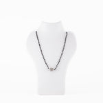 Original Black Beads Mangal Sutra with Silver Circular Pendant for Women