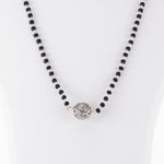 Original Black Beads Mangal Sutra with Silver Circular Pendant
