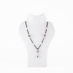 Organic Black Beads Mangal Sutra with 3 Dangling Beaded Silver Pendants for Women