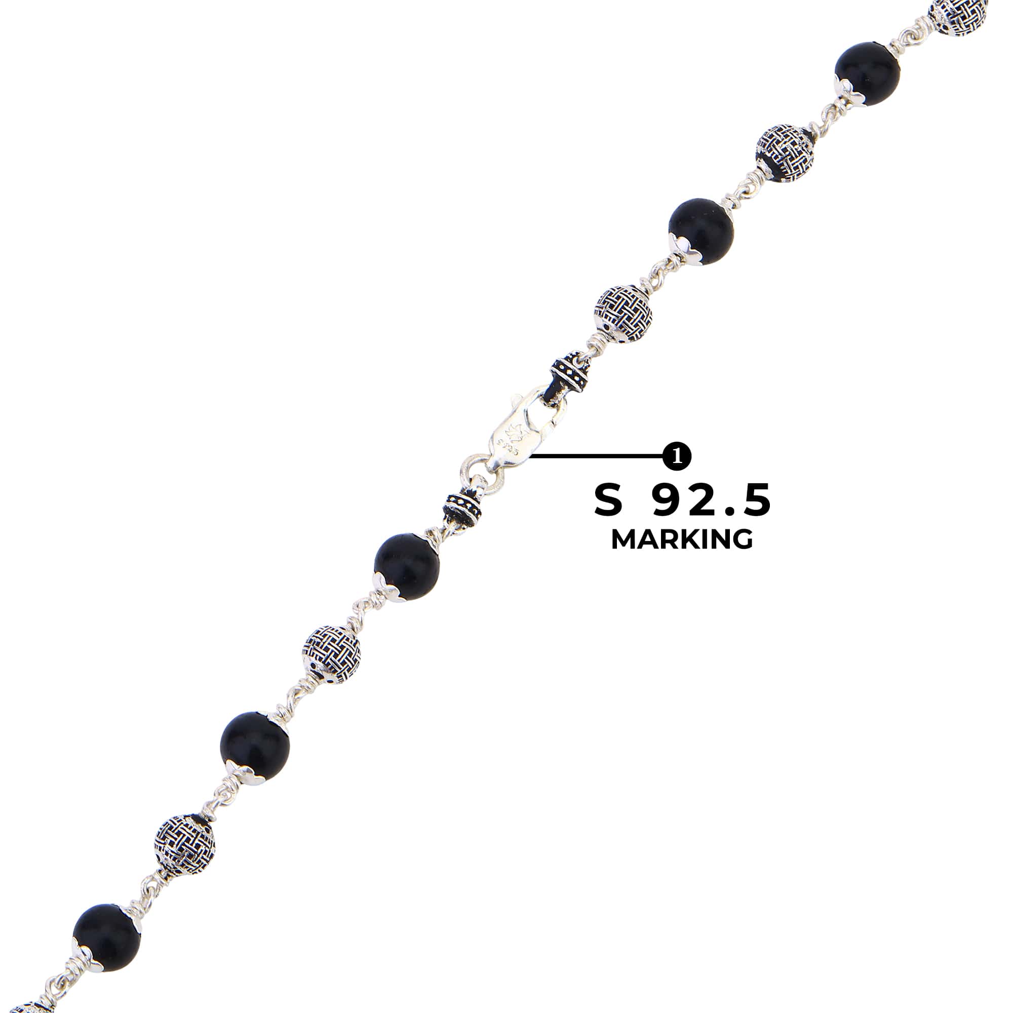 Karungali Silver Mala (Spherical Beads)