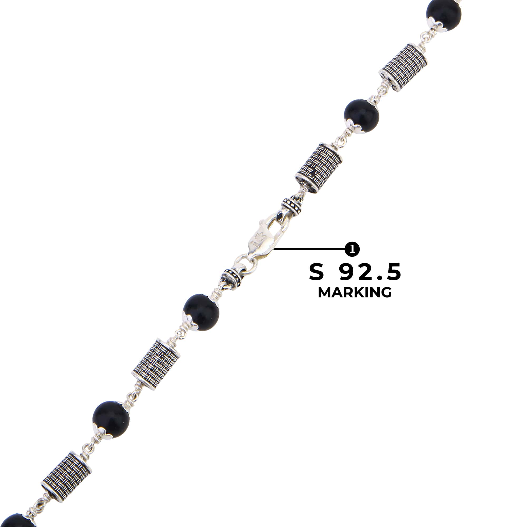 Original Karungali Silver Mala (Cylindrical Beads)