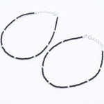 Silver and Black Beads Anklets for Women