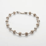 Tulsi Bracelet with Silver CNC Beads