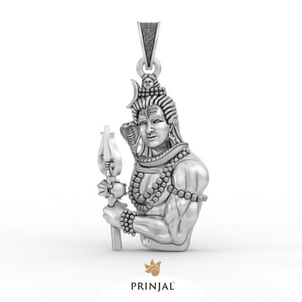 Mahakal Trishul Silver Pendant