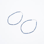 silver and dark blue beads anklets for women
