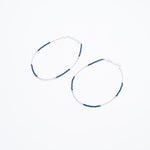 Real silver and dark blue beads anklets for women