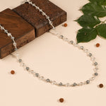 Authentic Sphatik Diamond Cut Beads with Om Silver Beads Mala