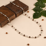Rudraksha With Sphatik Beads Silver Mala