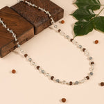 Rudraksha with Sphatik Diamond Cut and Om Silver Beads Mala