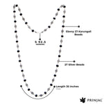 Original Karungali mala featuring dome silver beads for spiritual wear