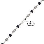 Karungali Silver Mala (Perforated Oval Beads)