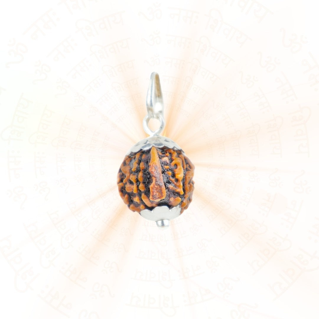 Ganesh Mukhi Rudraksha Silver Capping Pendant ( Nepali )