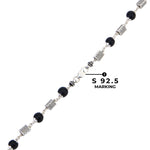 Original Karungali mala featuring triangle silver beads for spiritual wear