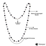 Handcrafted Karungali Silver Mala with triangle beads in 92.5 sterling silver