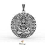 Hanuman Ji Ram Naam Engraved Silver Pendant