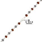 Spherical Beads Rudraksha Silver Mala