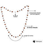 Rudraksha Silver Mala (Spherical Beads)